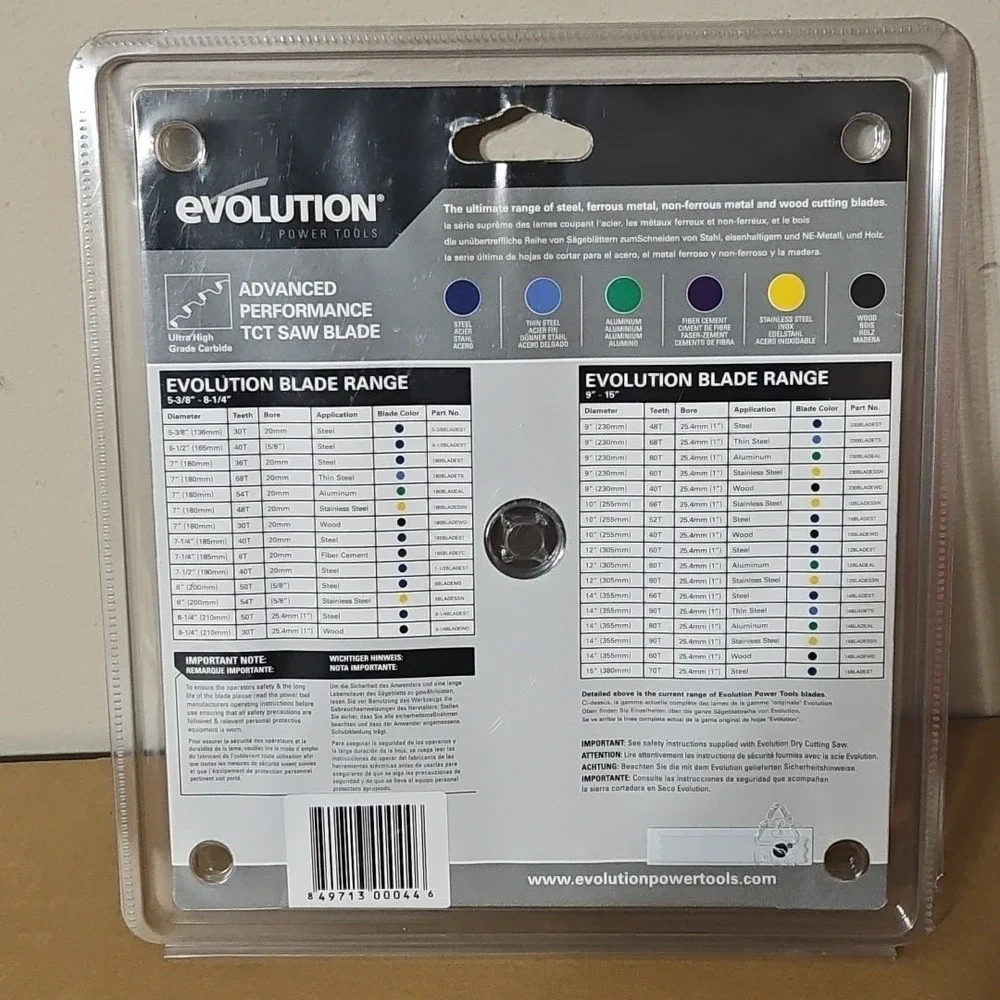 Evolution 180BLADEWD General Purpose Wood Cutting Blade , 7 Inch x 30-Tooth